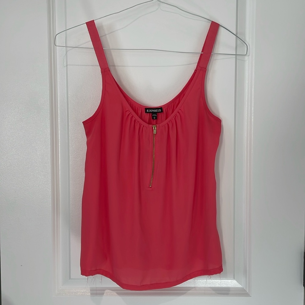 Express Pink Zipper Tank